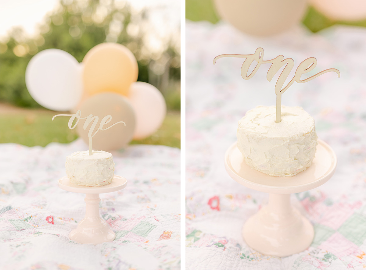 smash cake with balloons